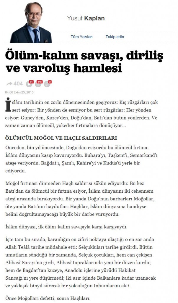yusuf kaplan ve anakronizm