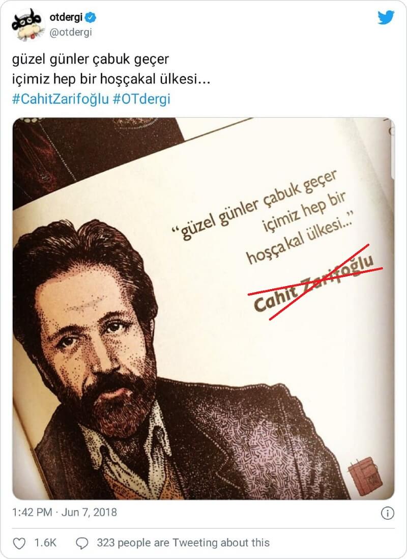 Guzel Gunler Cabuk Gecer Icimiz Hep Hoscakal Ulkesi Dizelerinin Cahit Zarifoglu Na Ait Oldugu Iddiasi Malumatfurus