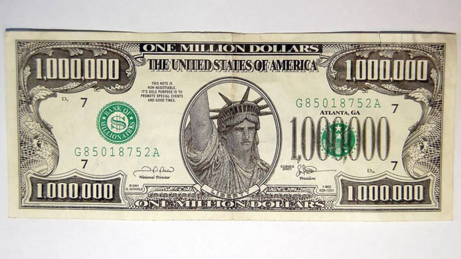 1 milyon dolar banknot