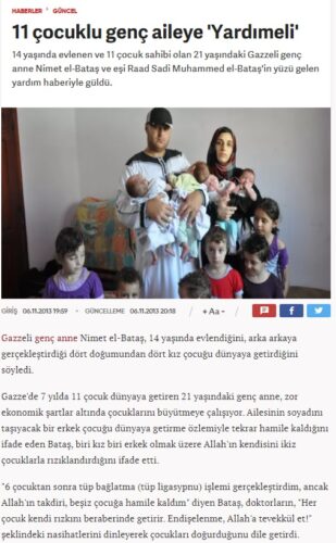 11 çocuklu aile