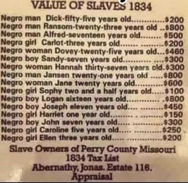 1834'ten köle satış ilânı olduğu iddiasıyla paylaşılan görsel