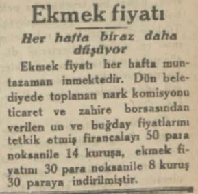 1930 ekmek fiyatı indirimi