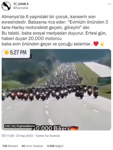 20000 motorcu kanserli cocugun evinin onunden