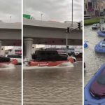 Dubai'de Şiddetli Yağış Sonrası Lüks Araçların Şişme Botlarla Tahliye Anına Ait Sanılan Görüntü sisme-botla-arac-tahliye