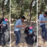 Hindistan'da Müslüman Bir Erkeğin Çarşaf Giyip Çocuk Kaçırmaya Çalışırken Yakalandığı İddiasıyla Paylaşılan Video carsaf-giyip-cocuk-kaciran