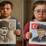 Duygu Sömürüsü İçin Kurgu Söylemlerle Kullanılan Yapay Zekâ Uygulamalarıyla Hazırlanan Görseller cocuk-ataturk-resmi-yapay-zeka