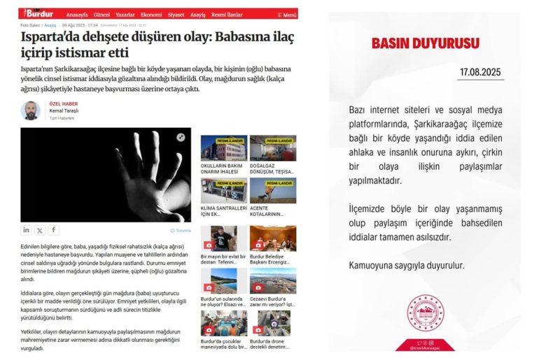 Isparta’da Bir Şahsın Babasına Uyuşturucu Verip Tecavüz Ettiği İddiası isparta tecavuz iddiasi tekzip