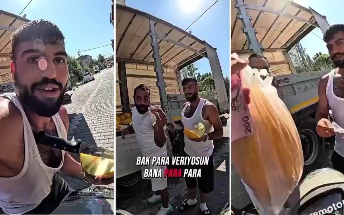 Kavun Satıcısının Anahtarını Gasp Ettiği Motorcuya 500 TL’ye Kavun Satmaya Çalıştığı İddiası kavun-ikram
