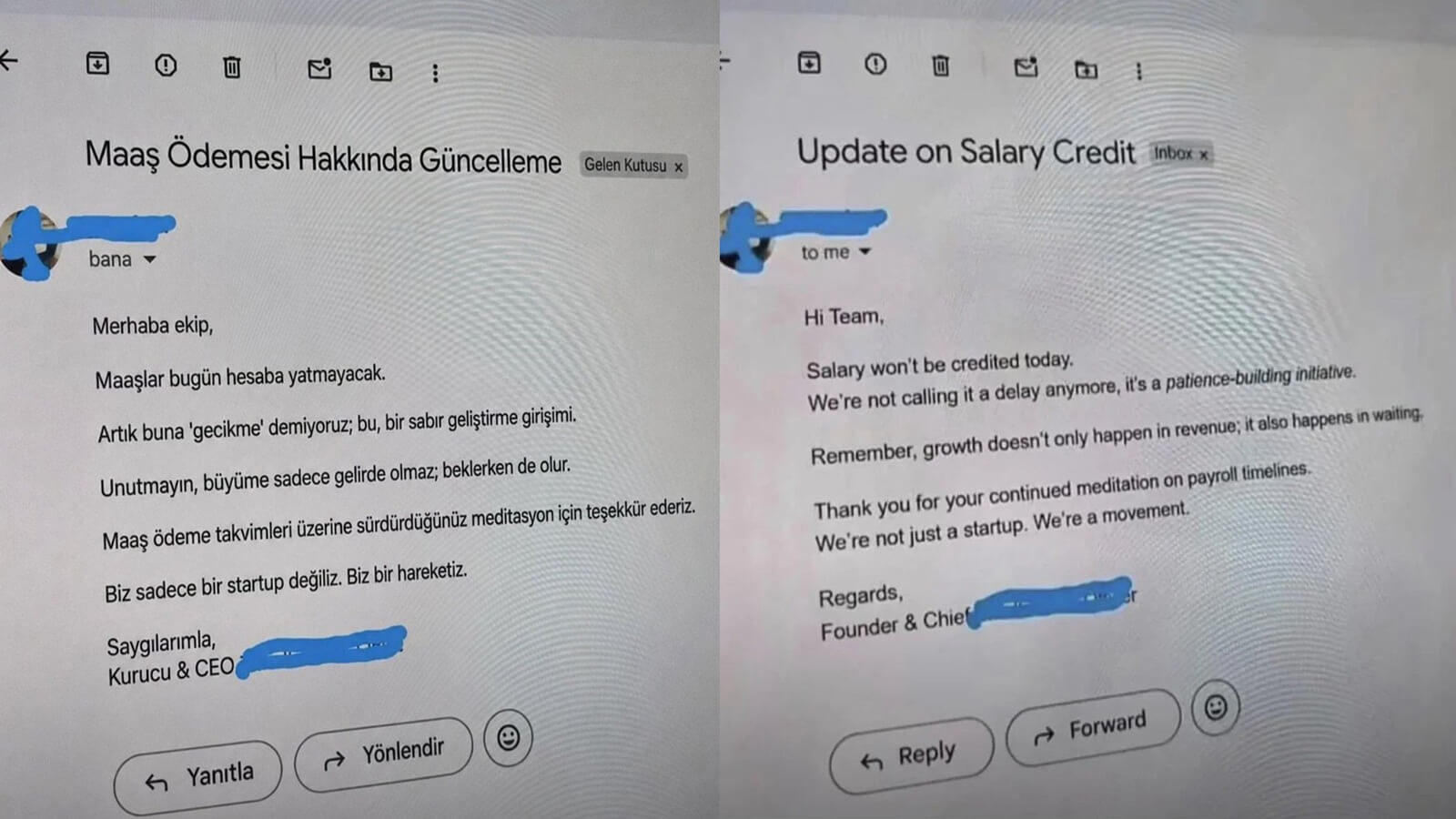 Maaş Ödemesini Geciktiren Şirketin CEO’sunun Çalışanlara Bunun “Sabır Geliştirme Girişimi” Olduğunu Söylediği İddiası maas-gecikme-sabir