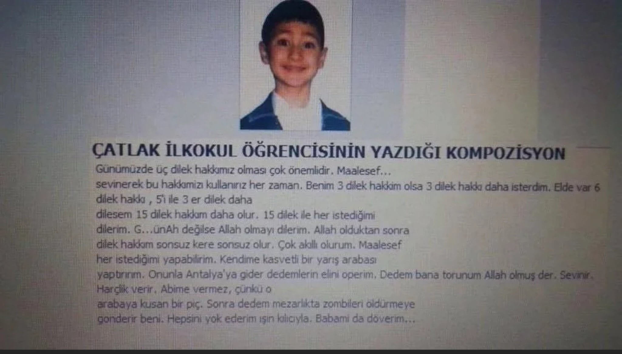 “3 Dilek Hakkını Kullanan İlkokul Öğrencisi” Konulu Metin ve Metinle Birlikte Paylaşılan İlintisiz Fotoğraf uc-dilek-hakki