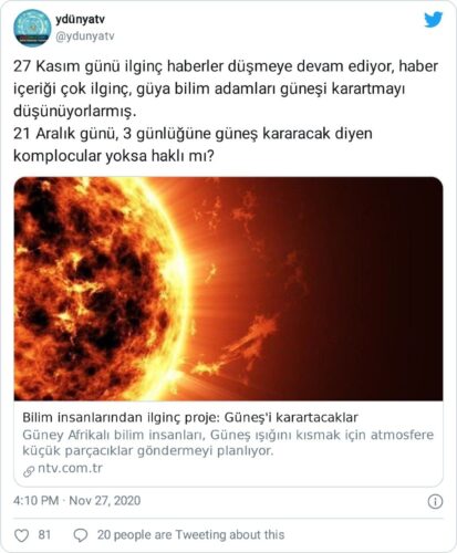 dünya 3 gün kararacak