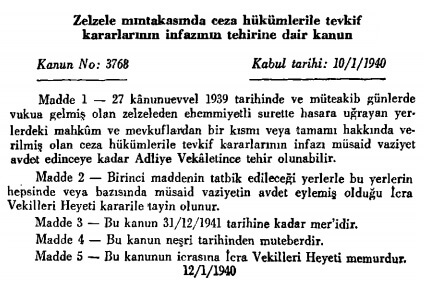 3769 sayılı 10 Ocak 1940 tarihli kanun metni