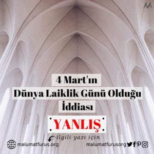 4 mart dünya laiklik günü değil