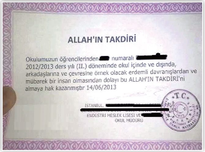 Allah'ın Takdiri Belgesi