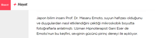 masaru emoto suyun hafızası