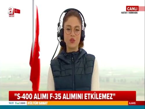 A Haber’in "S-400 alımı F-35 alımını etkilemez" alt bantlı ekran görseli