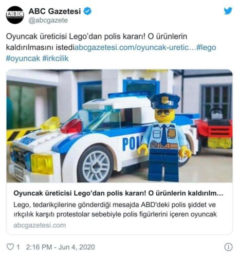 lego polis oyuncaklarını satıştan kaldırdı