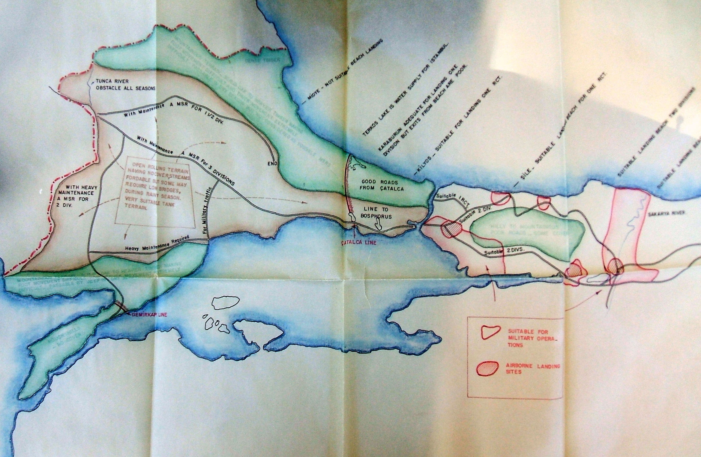 ABD tarafından hazırlanan Kanal İstanbul Projesi haritası sanılan savunma planı içeren harita görseli