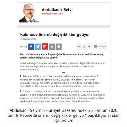 kabine değişikliği iddiası