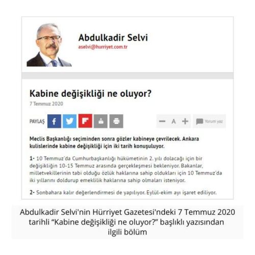 kabine değişikliği söylentisi