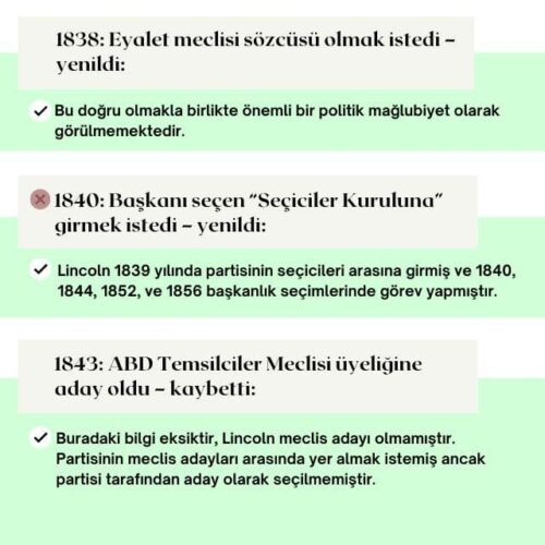 abraham lincoln başarısızlıkları