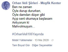 ben ne zaman öyle durup dururken öyle damdan düşer gibi açıp seni okumaya başlasam anlıyorum ki mahvolmuşum