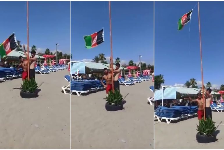 afganistan bayrağı çekildi