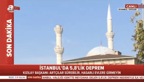 A Haber’in “İstanbul'da 5,8'lik Deprem - Kızılay Başkanı: Artçılar sürebilir, hasarlı evlere girmeyin” alt bandı