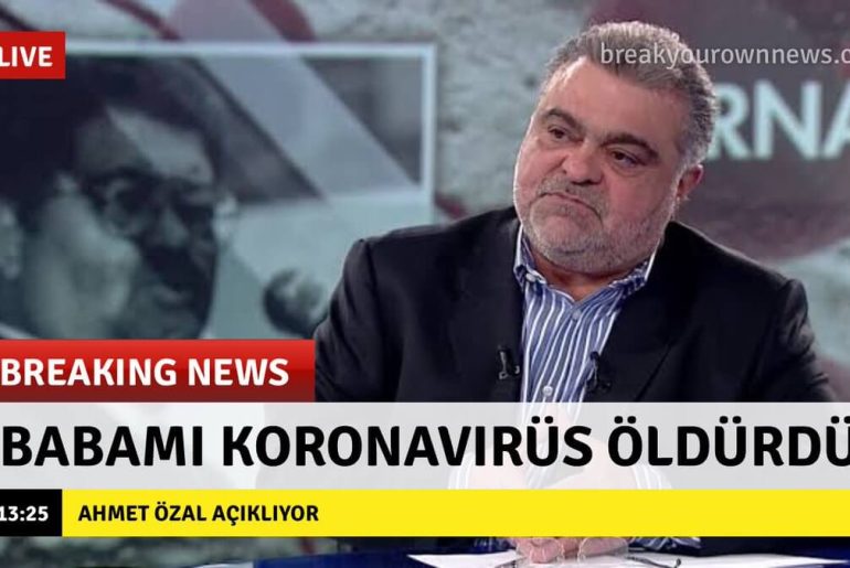 Ahmet Özal'ın "Babamı X Öldürdü" çıkışlarına mizahi bir yaklaşımla oluşturulmuş "Babamı koronavirüs öldürdü" alt bantlı görsel
