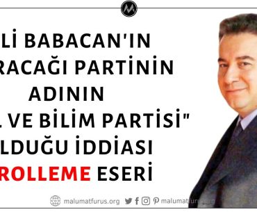 Ali Babacan'ın Kuracağı Partinin Adının Akıl ve Bilim Partisi Olacağı İddiası Trolleme Ürünü