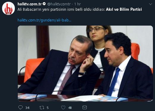 Ali Babacan'ın kuracağı yeni partinin adının "Akıl ve Bilim Partisi" olacağı iddiasını içeren paylaşım