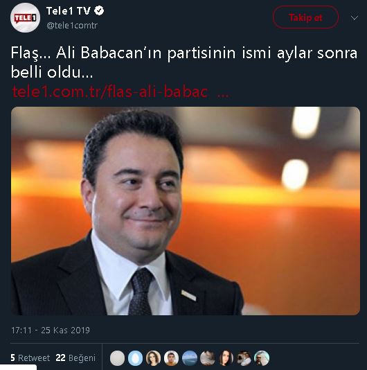 Ali Babacan'ın kuracağı yeni partinin adının "Akıl ve Bilim Partisi" olacağı iddiasını içeren paylaşım