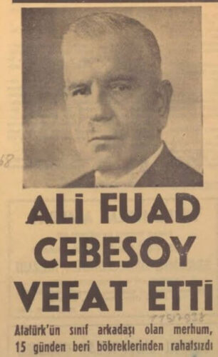 ali fuat cebesoy vefat