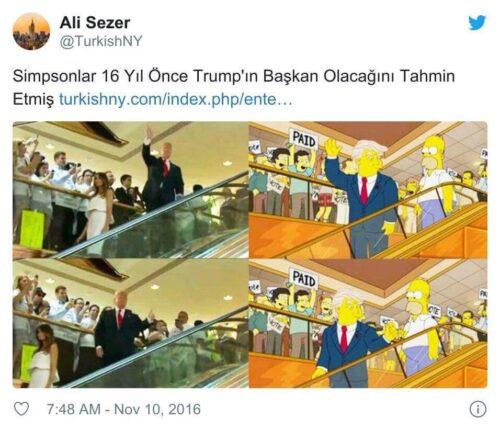 simpsons donald trump tahmin