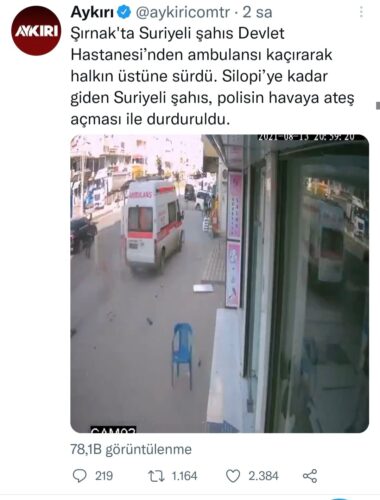 ambulansı kaçırarak