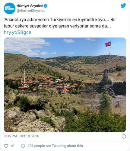 Anadolu'ya adını veren köy