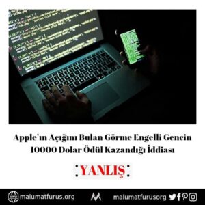 appleın açığını bulan görme engelli genç haberi