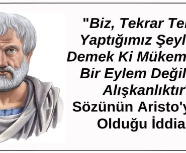 "Biz, Tekrar Tekrar Yaptığımız Şeyleriz. Demek Ki Mükemmellik Bir Eylem Değil, Bir Alışkanlıktır" Sözünün Aristo'ya Ait Olduğu İddiası Doğru Değildir