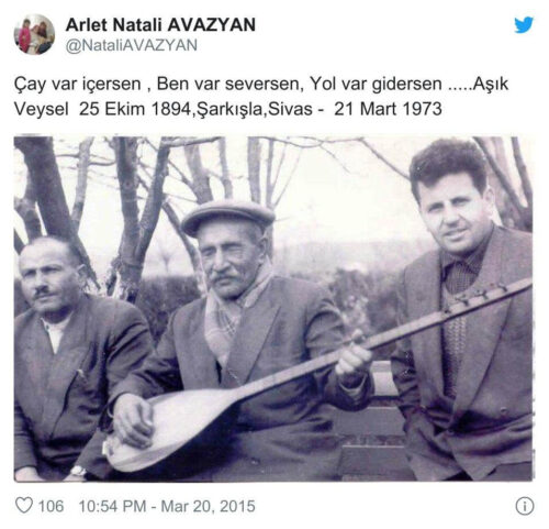 Çay var içersen Ben varım seversen Yol var gidersen aşık veysel