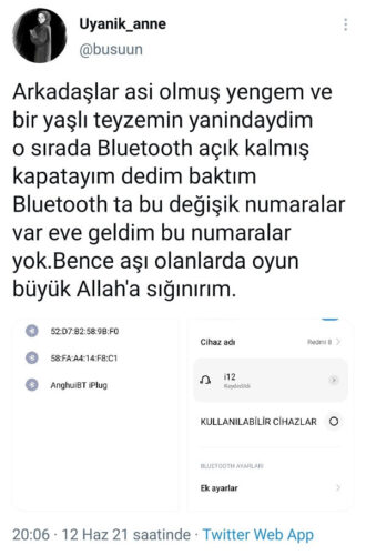 aşı bluetooth numara