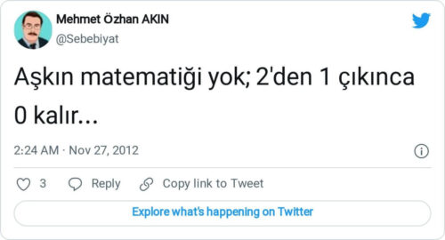 askin matematigi yok