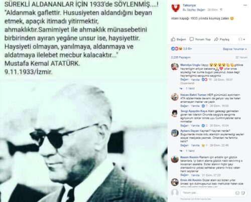 atatürk aldanma sözü