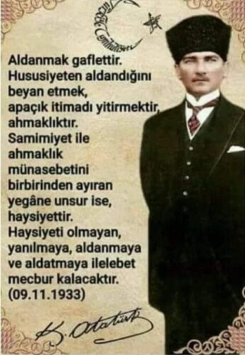 atatürk aldanmak gaflettir