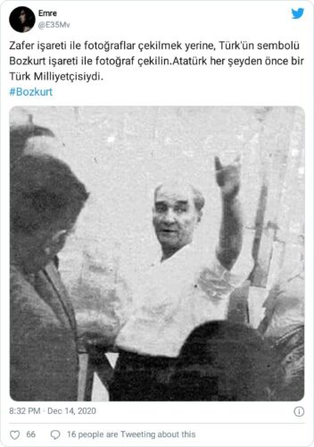 atatürk bozkurt işareti fotoğrafı