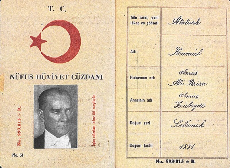 ataturk nufus cuzdani