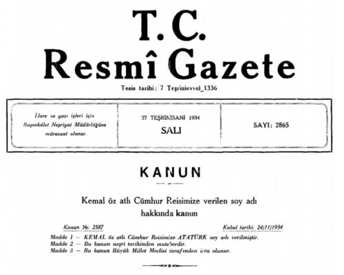 24 Kasım 1934 tarihli 2587 sayılı kanun