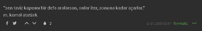 Atatürk'ün "Sen Taviz Kapısını Bir Defa Aralarsan Onlar İter Sonuna Kadar Açarlar" Dediğini Öne Süren Ekşi SÖzlük Entrysi