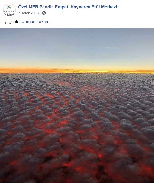 Avustralya'daki yangınların üzerindeki bulutlara ait sanılan görüntüyü daha önceden aktaran bir paylaşım