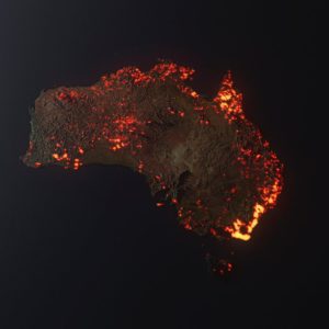 Avustralya kıtasındaki yangınların uzaydan görüntüsü sanılan görsel