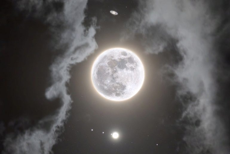 ay satürn jüpiter aynı karede